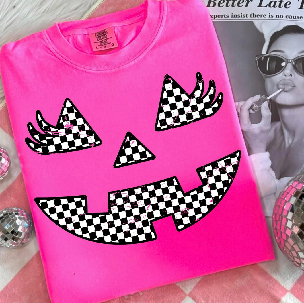 Checkered pumpkin Tee Shirt