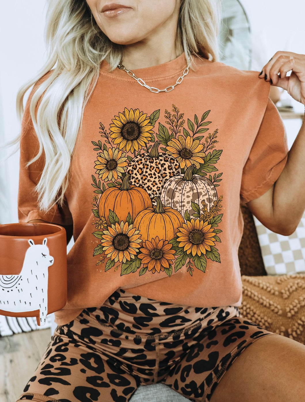 Floral pumpkin Tee Shirt